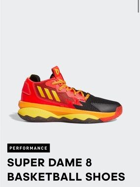adidas Super Dame 8 Basketball Shoes - Red/Yellow/Black